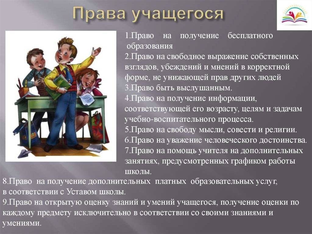 Права и обязанности школьника и его родителей в россии