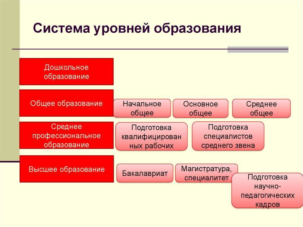 Уровни образования в россии. уровни профессионального образования