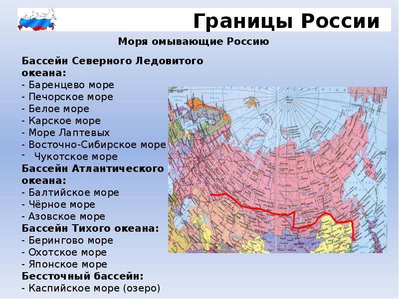 Водные границы рф. государства, граничащие с россией