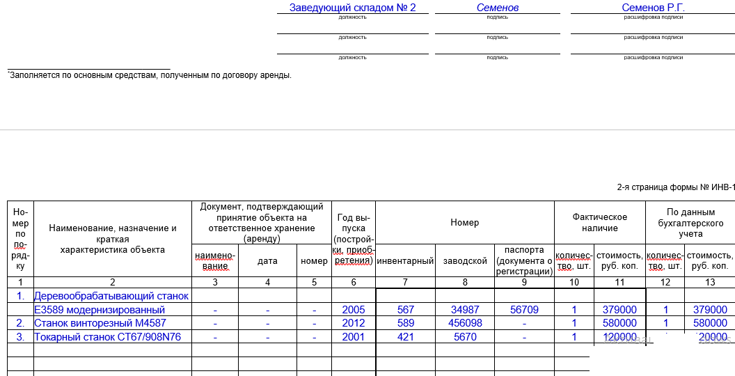 Образец заполнения сличительной ведомости результатов инвентаризации, как заполнить форму 19?