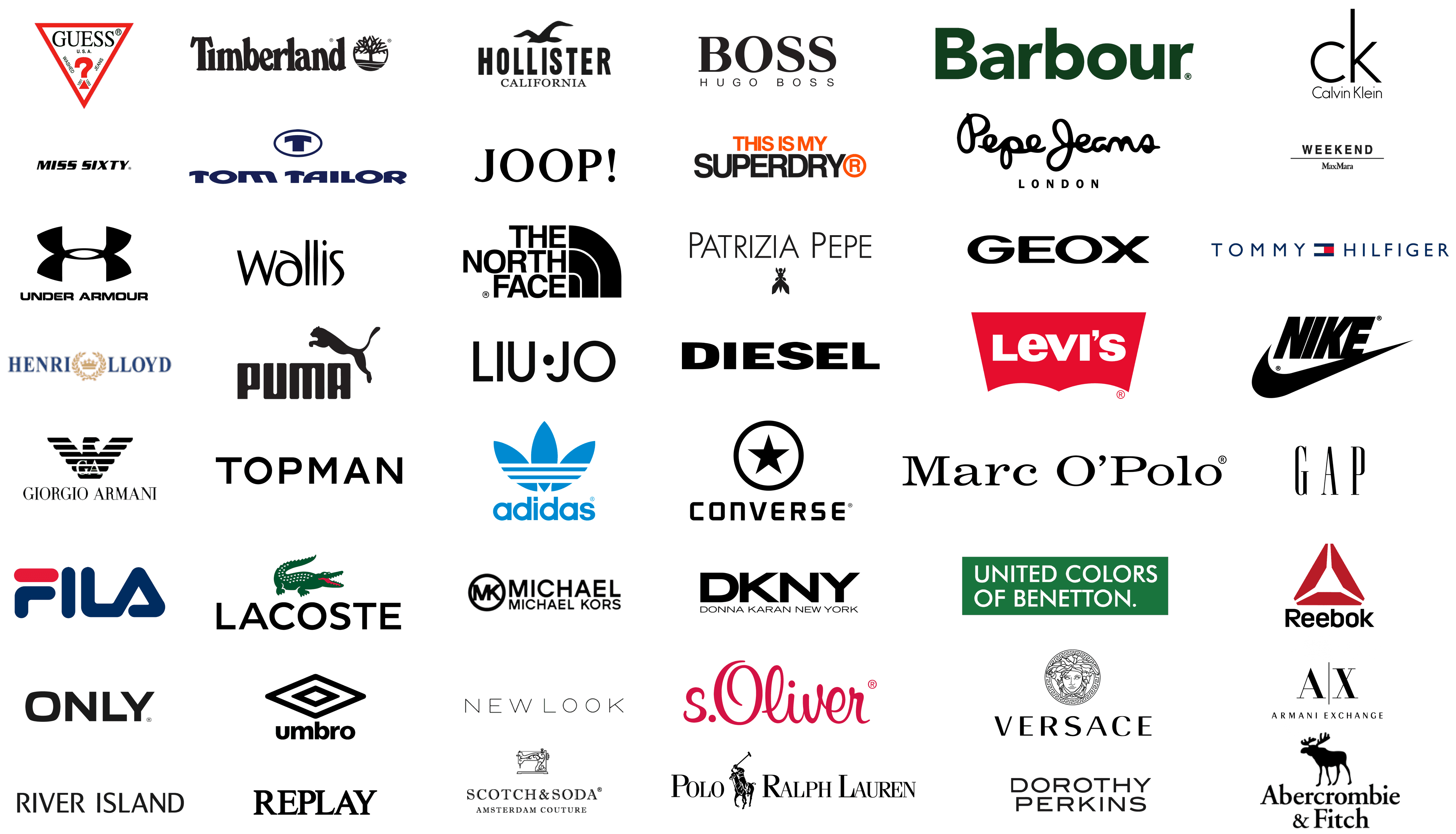 Бренды одежды: список модных брендов и логотипов (топ-100)