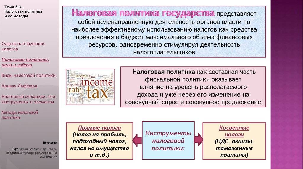 Основные направления налоговой политики  в российской федерации | статья в журнале «молодой ученый»