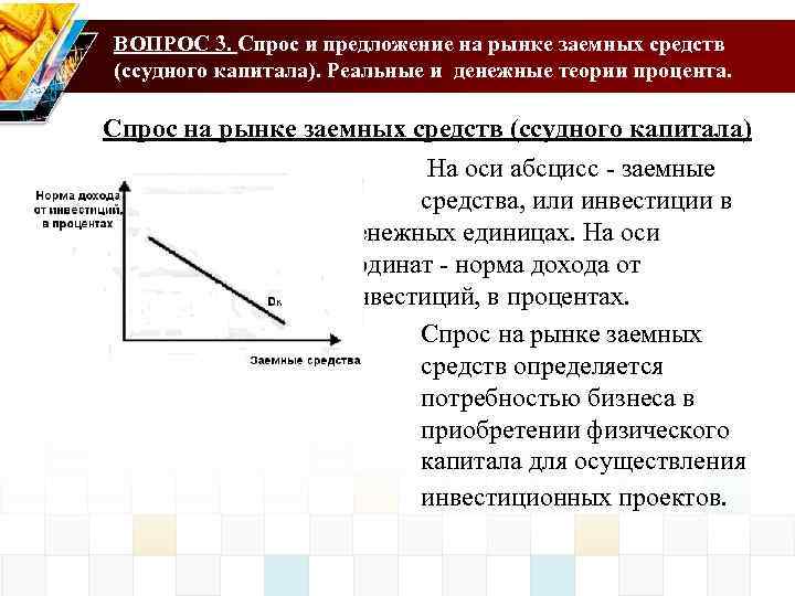 Спрос и предложение на рынке капитала