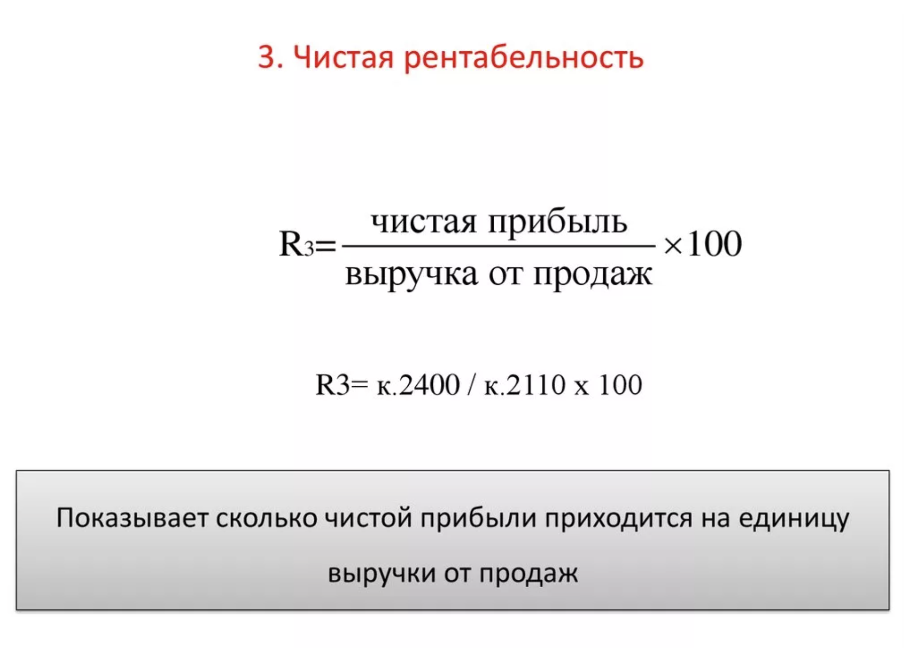 Прибыль от продаж на рубль формула