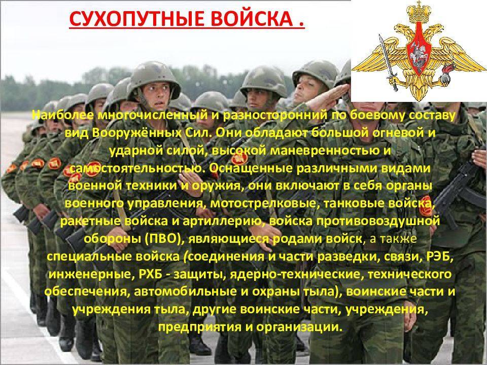 Сухопутные войска российской федерации ️ состав, виды, предназначение