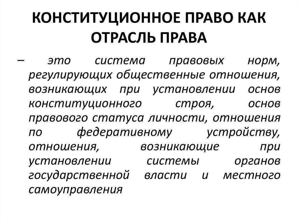 Лекция 1: «конституционное право в системе российского права»