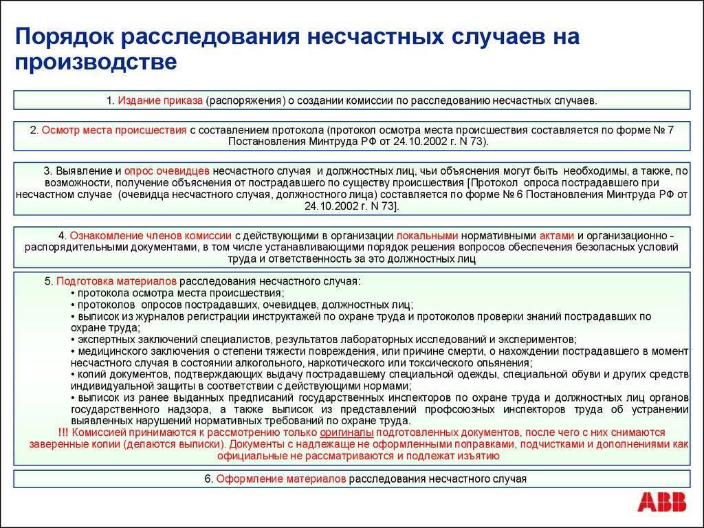Каков порядок расследования несчастных случаев на производстве? :: businessman.ru