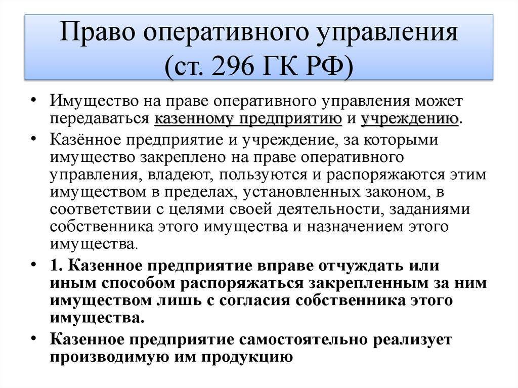 Ст. 296 гражданского кодекса рф в текущей редакции и комментарии к ней