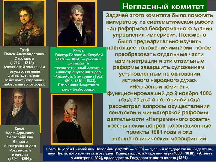 Александр i. восшествие на престол. негласный комитет
