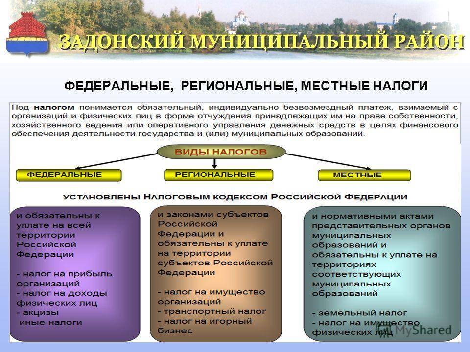 Региональный налог. налоги и сборы в российской федерации