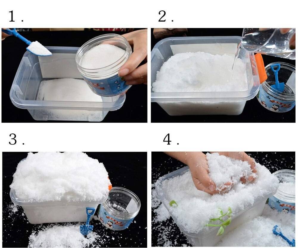 Как сделать искусственный снег в домашних условиях самому из воды и соды, соляной снег, не тающий – 5 способов