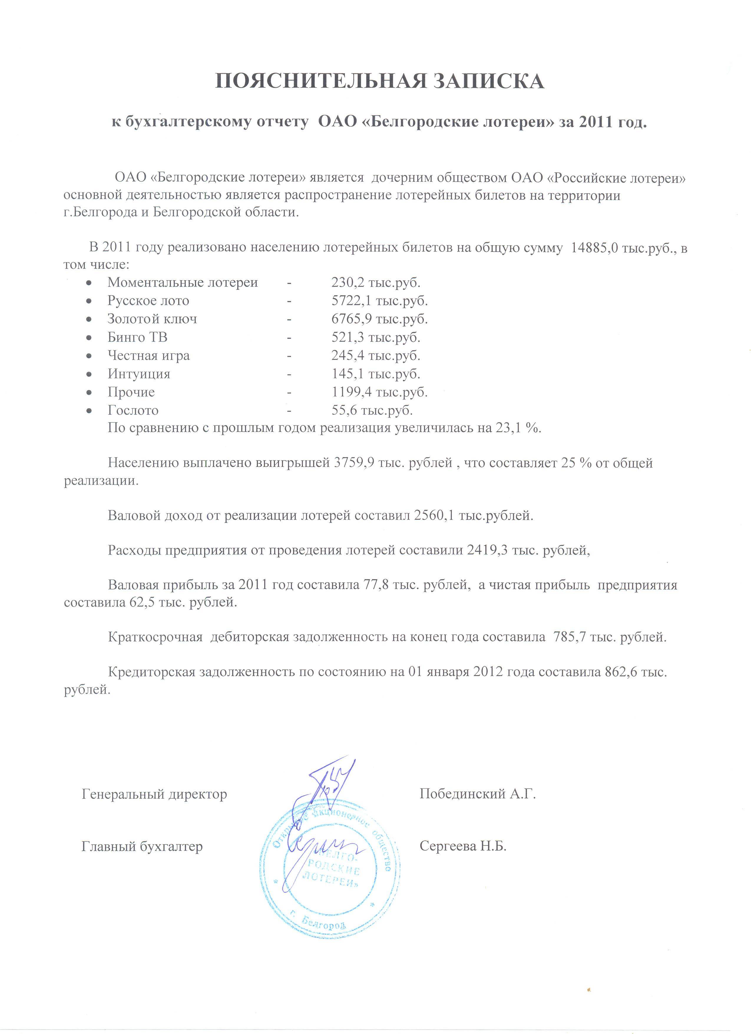 Образец пояснительной записки к бухгалтерскому балансу образец