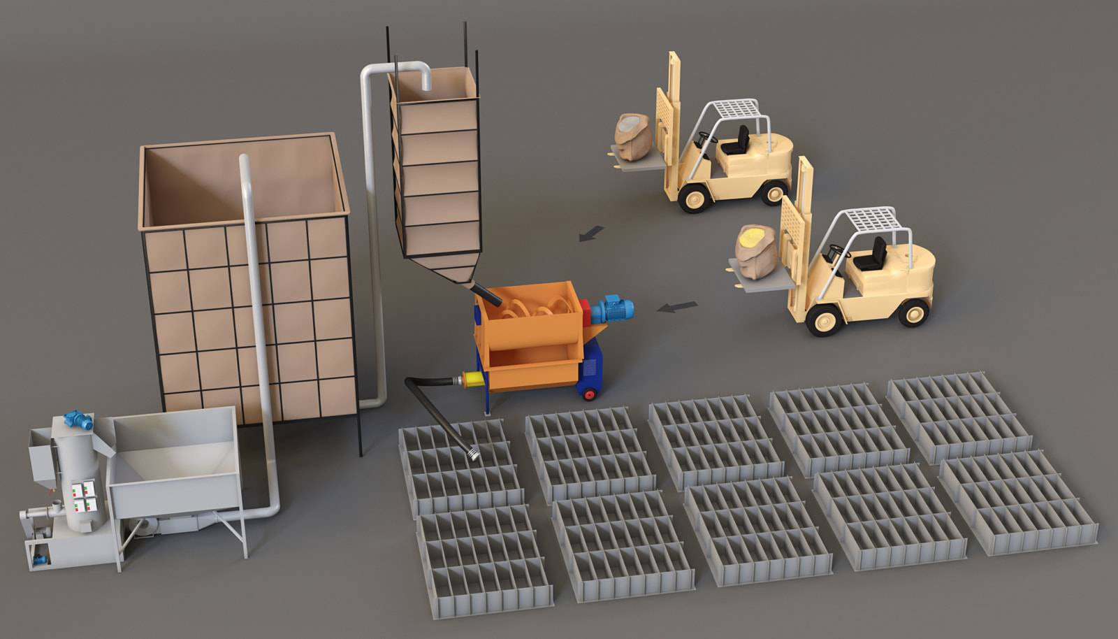 Оборудование для производства полистиролбетона   строительство домов и конструкций из пеноблоков
